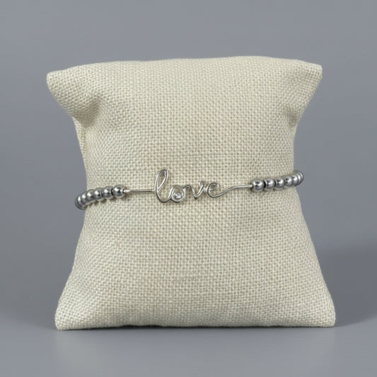 SILVER " LOVE " CHARM BRACELET