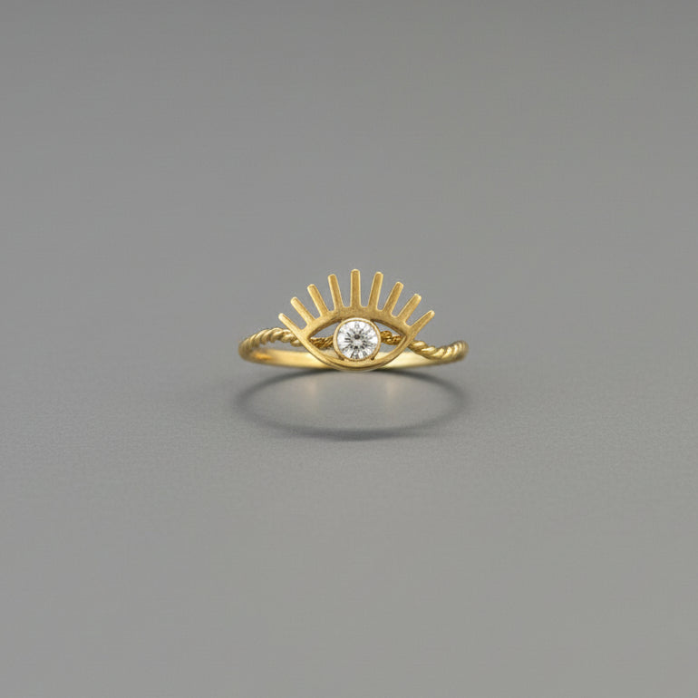 EVIL EYE TWIST WIRE RING