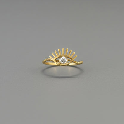 EVIL EYE TWIST WIRE RING