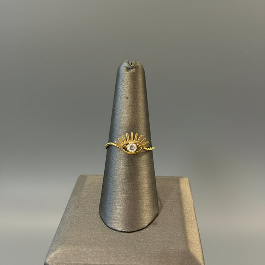 EVIL EYE TWIST WIRE RING