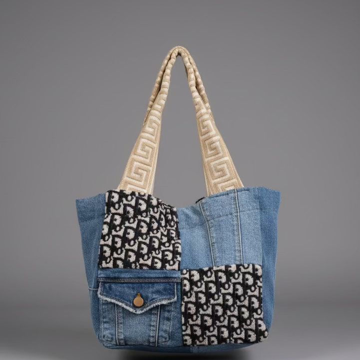 DIOR IVORY DENIM TOTE