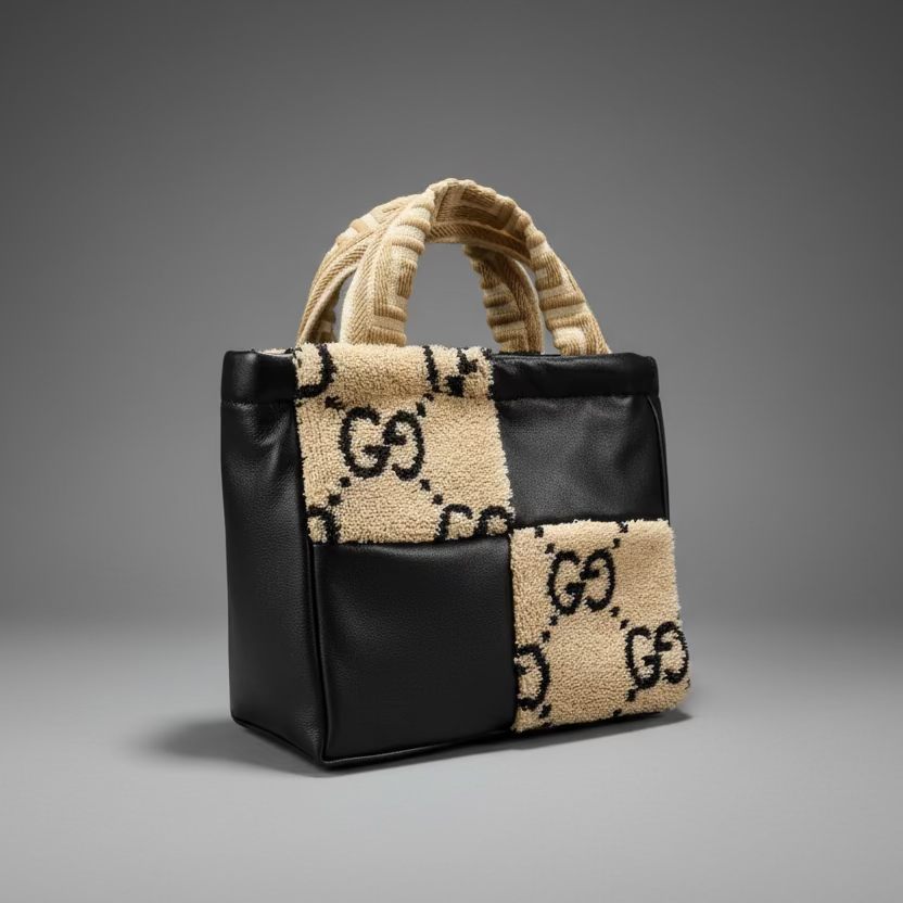 MINI REWORKED GUCCI LEATHER TOTE BAG