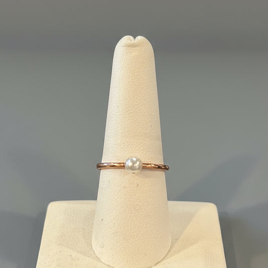 PEARL PLAIN GOLD BAND RING