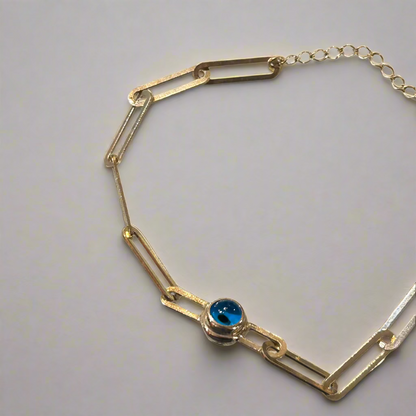 EVIL EYE PAPERCLIP BRACELET