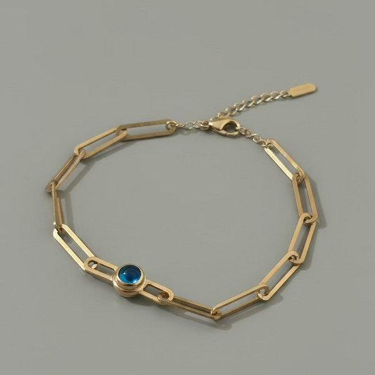 EVIL EYE PAPERCLIP BRACELET