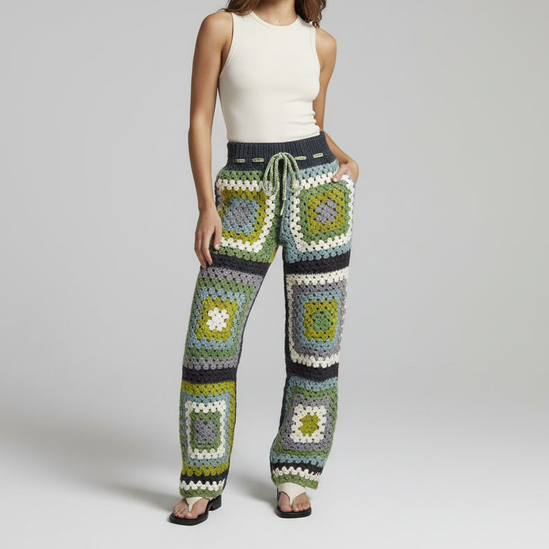GREEN CROCHET PANT