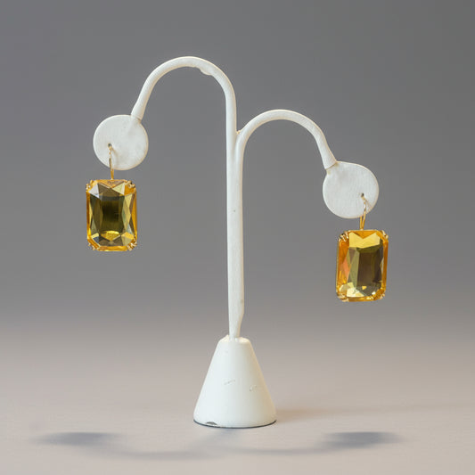 RECTANGULAR CRYSTAL EARRINGS