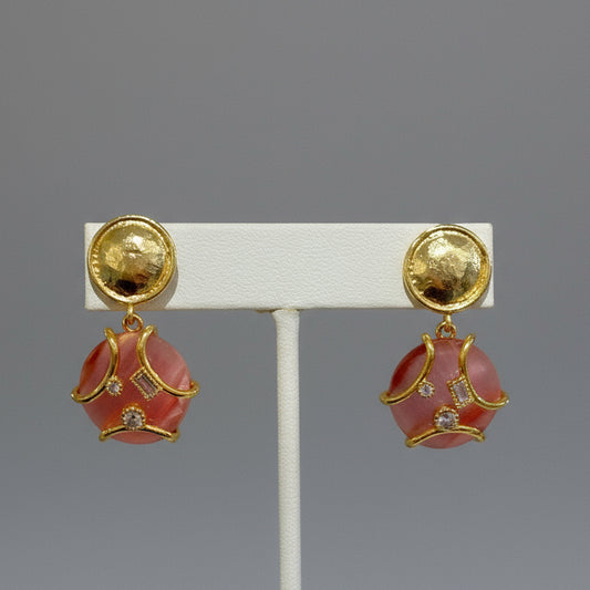 QUARTZ EARRINGS WITH CZ STONES