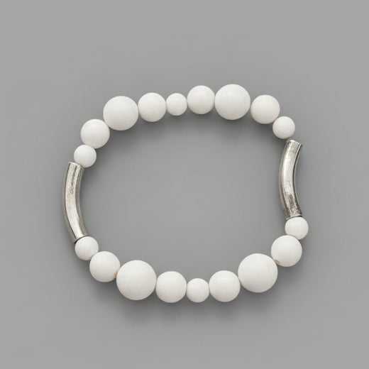 WHITE CRYSTAL AGATE BRACELET