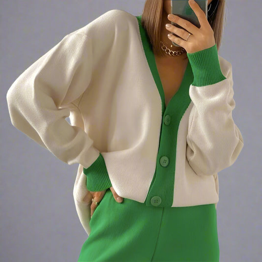 LIME GREEN CROPPED CARDIGAN