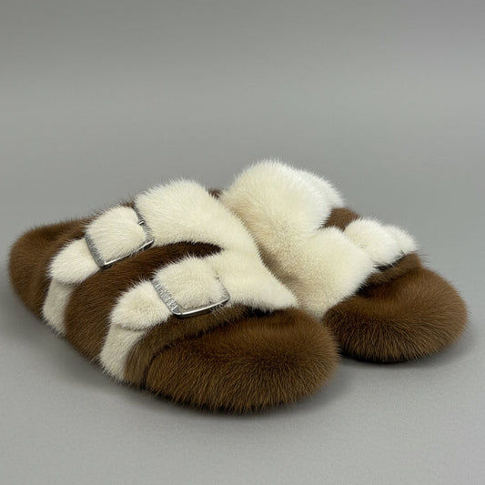2-TONE MINK SLIDES