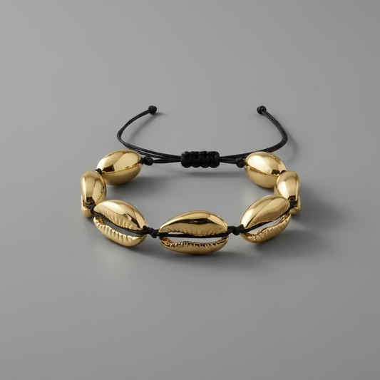 ADJUSTABLE GOLD PLATED SHELL BRACELET