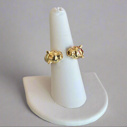 JAGUAR TWO FACE GOLD RING