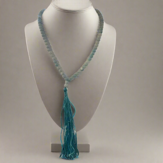 TURQUOISE BEADED NECKLACE WITH TASSEL