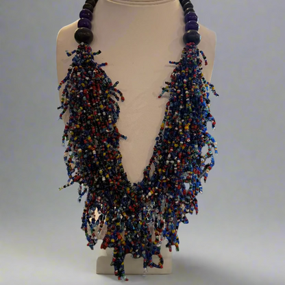 FRINGY BEADED NECKLACE