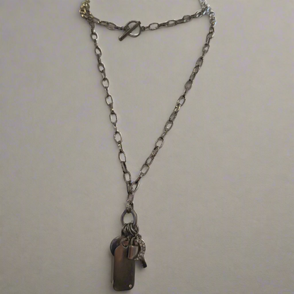 DOG TAG CHARM NECKLACE
