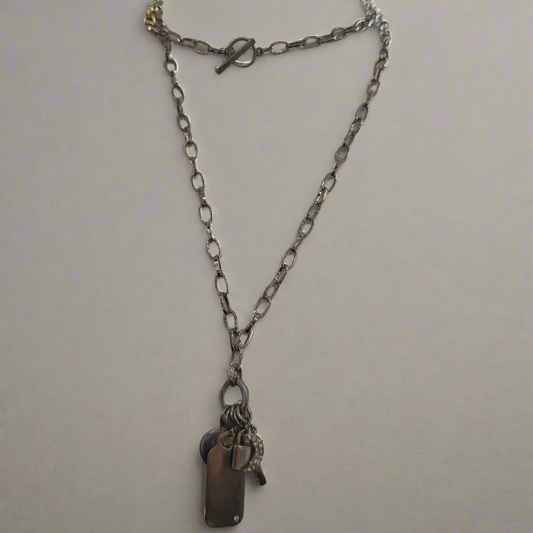 DOG TAG CHARM NECKLACE