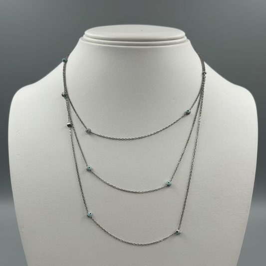 LAYERED EVIL EYE NECKLACE