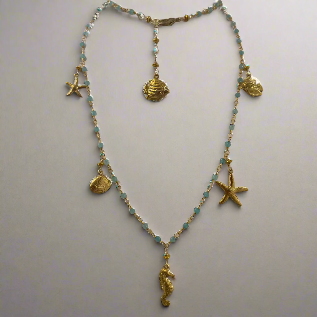 BEADED SEA HORSE NECKLACE