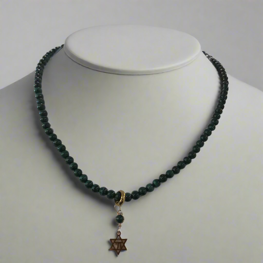 MALACHITE STAR OF DAVID NECKLACE