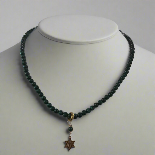 MALACHITE STAR OF DAVID NECKLACE