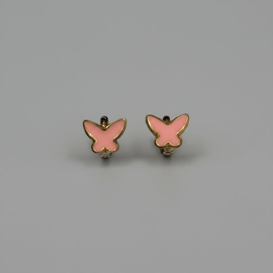SMALL ENAMEL BUTTERFLY PINK