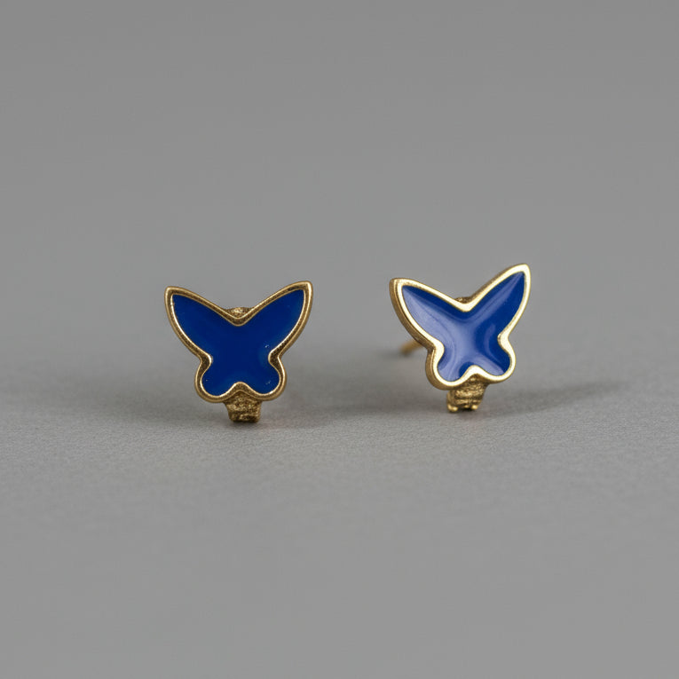 SMALL ENAMEL BUTTERFLY NAVY