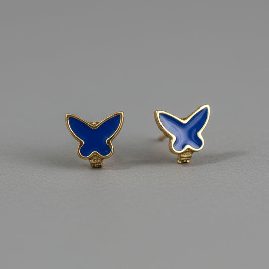 SMALL ENAMEL BUTTERFLY NAVY