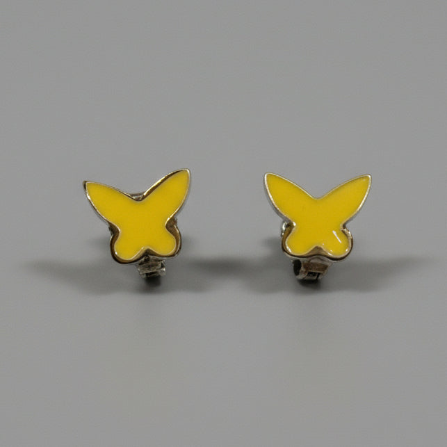 SMALL ENAMEL BUTTERFLY YELLOW