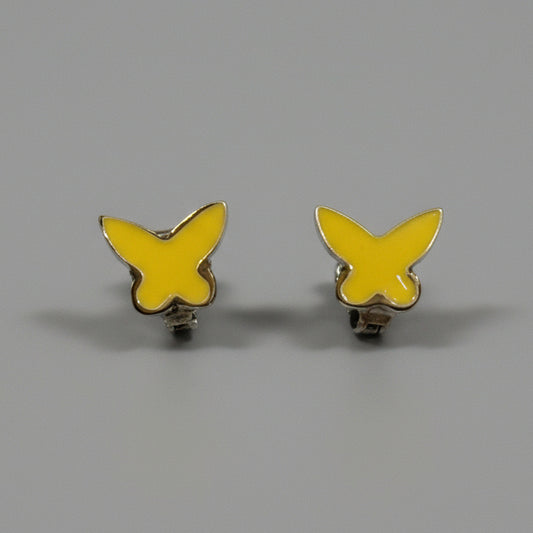 SMALL ENAMEL BUTTERFLY YELLOW