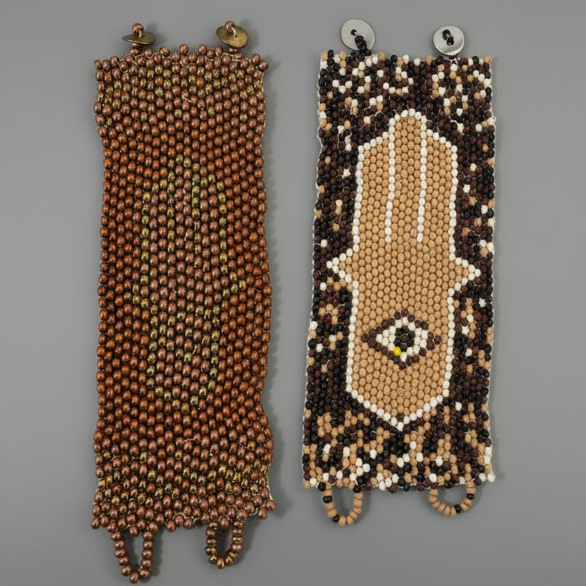 HAMSA WOVEN WIDE BRACELET