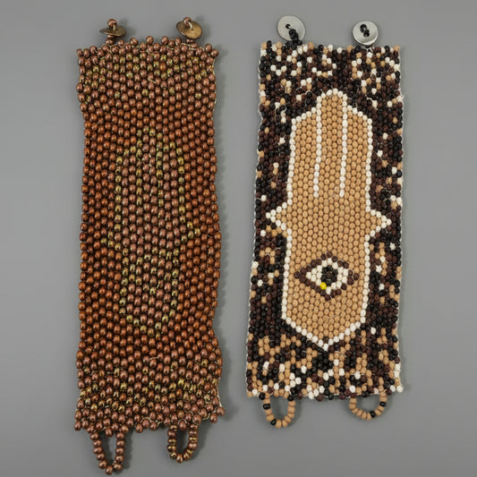 HAMSA WOVEN WIDE BRACELET