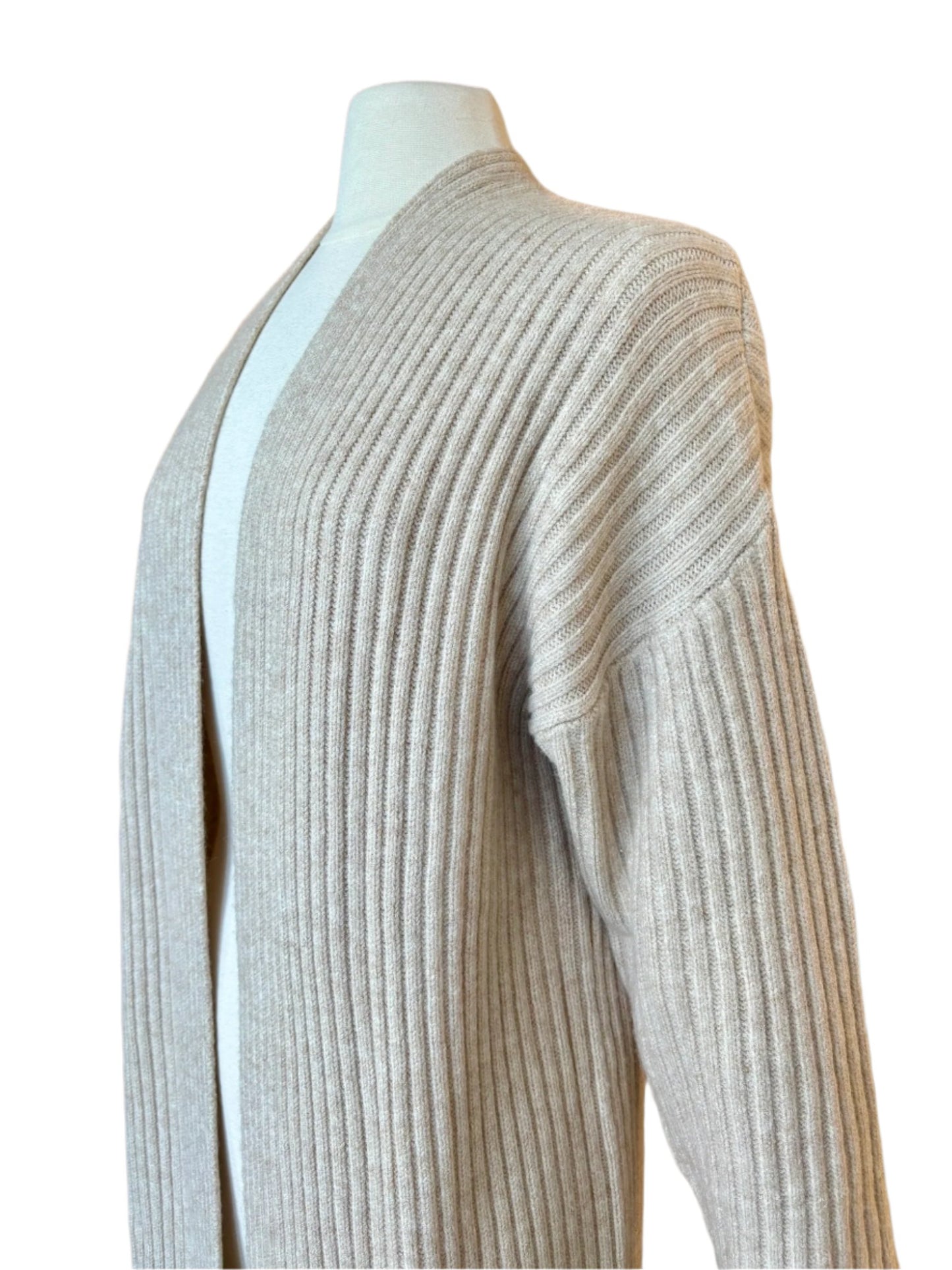 OATMEAL LONG KNIT CARDIGAN