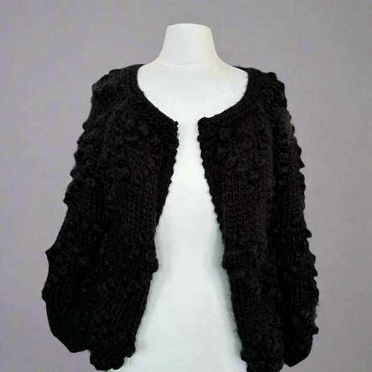 BLK POPCORN SWEATER