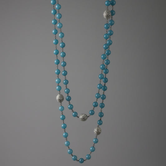 BEADED BLUE NECKLACE