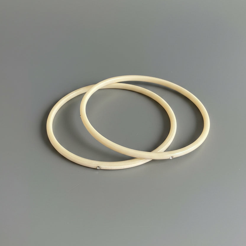 HORN SWAROVSKI BANGLE SET OF 2
