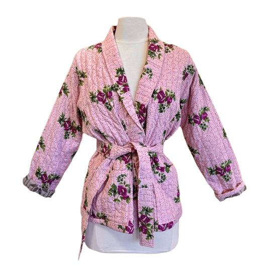 ROSE QUILTED KIMONO-ONE SIZE