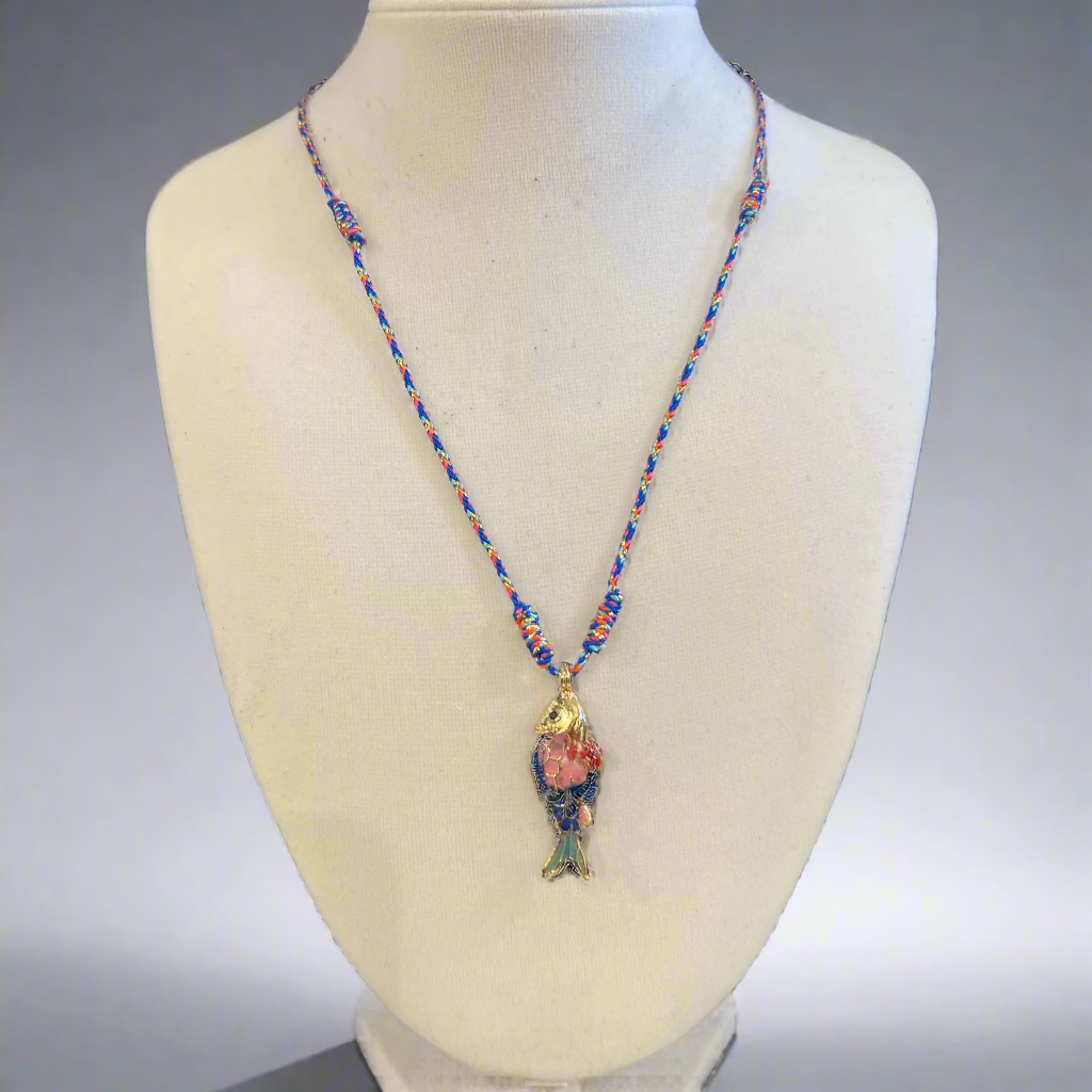 CORDED FISH PENDANT NECKLACE