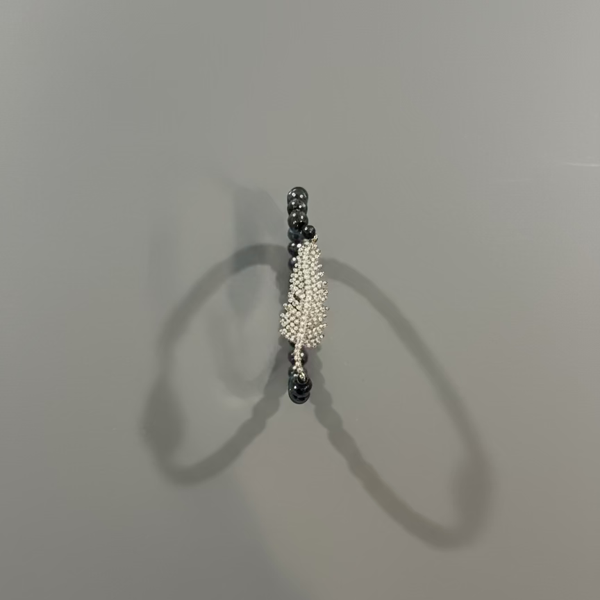 HEMATITE ENERGY LEAF BRACELET