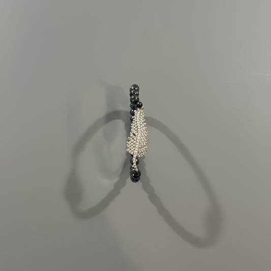 HEMATITE ENERGY LEAF BRACELET