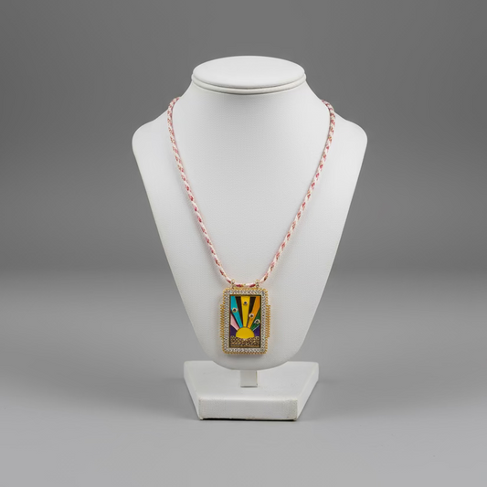 SUNBURST ENAMEL NECKLACE