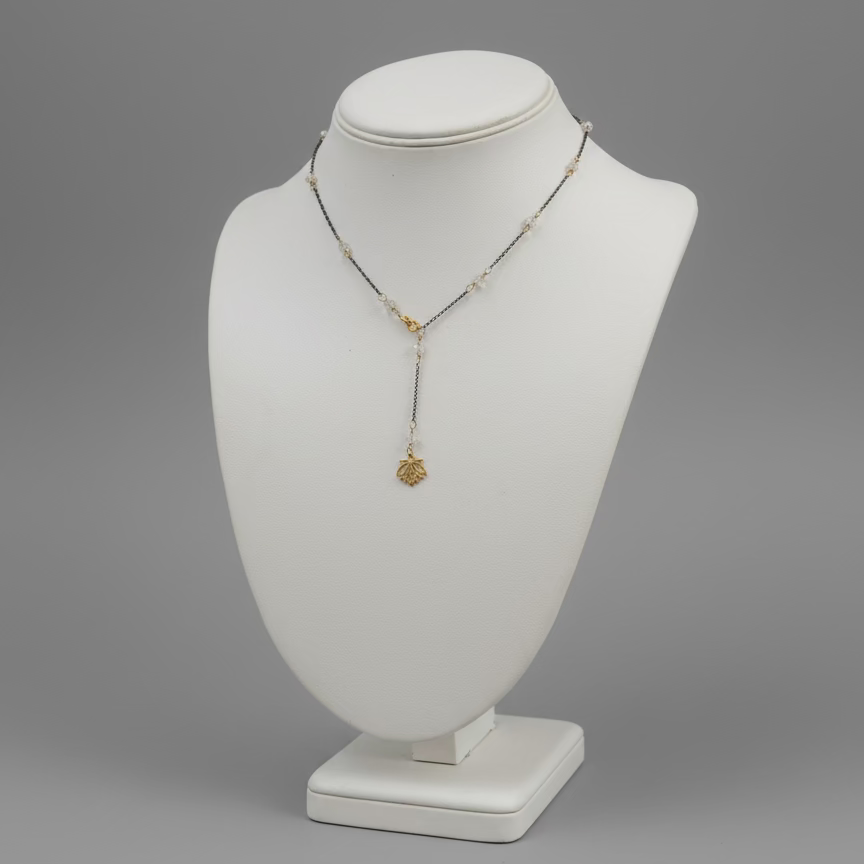 CITRINE STONE LOTUS FLOWER NECKLACE