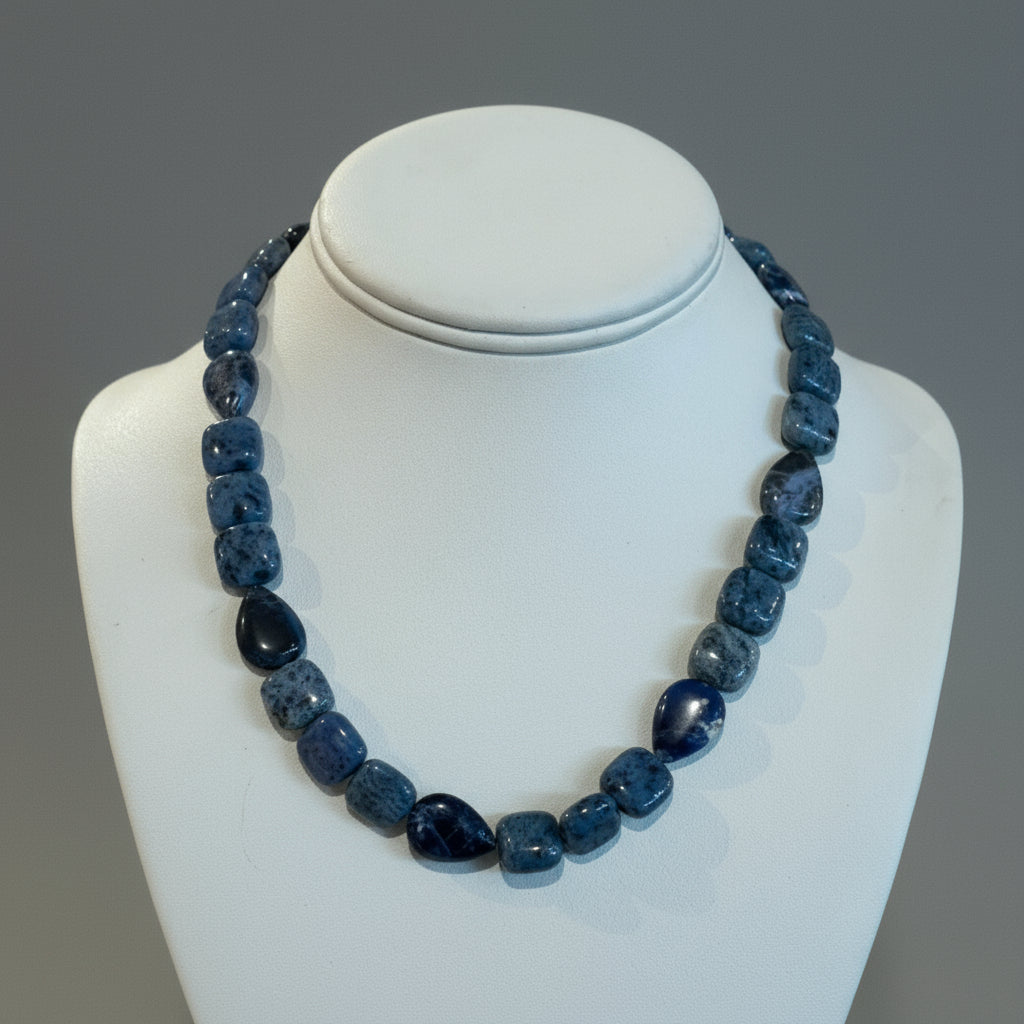 SODALITE LAPIS TEAR DROP NECKLACE