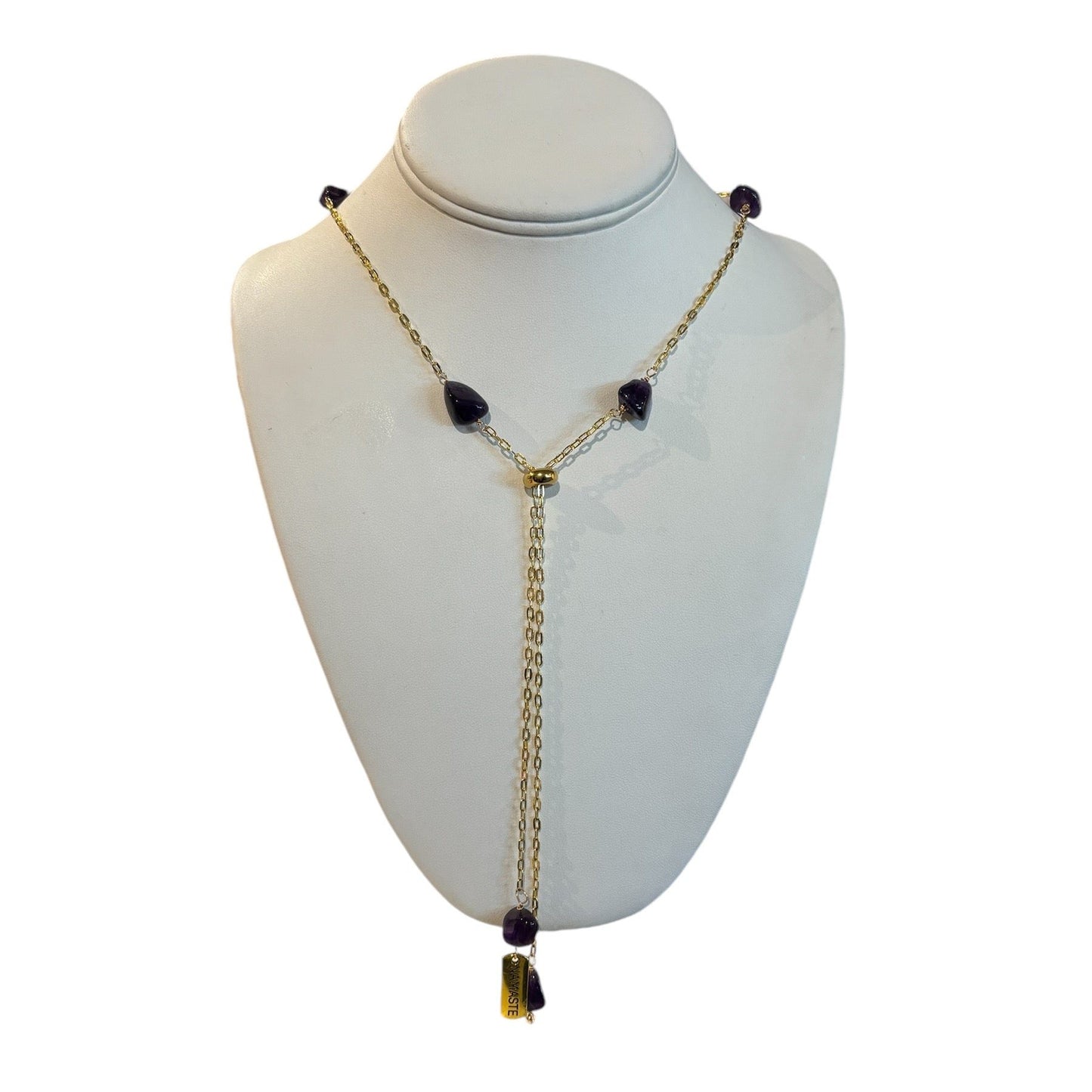 LARIAT AMETHYST NAUNATE CHARM NECKLACE