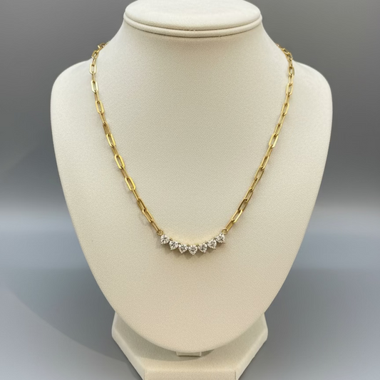MULTI CZ HEART NECKLACE