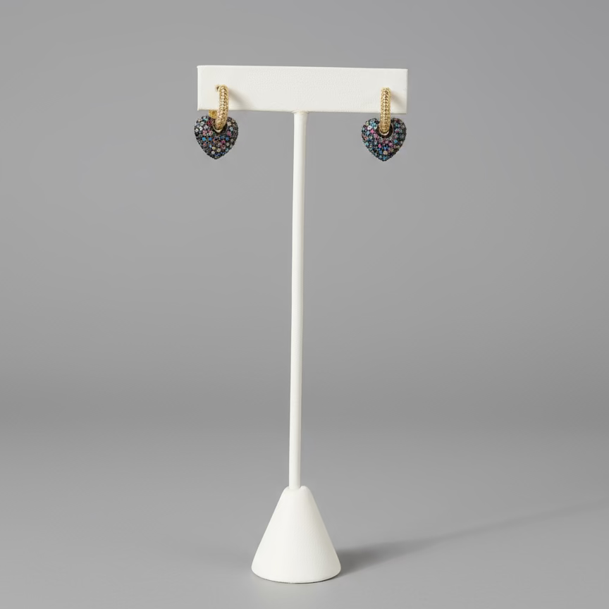 HEART HUGGIE EARRINGS