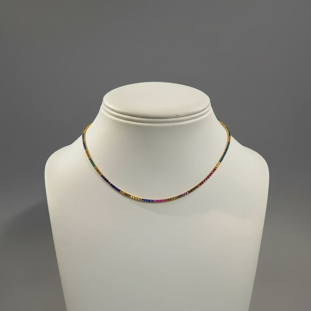MULTI COLOR CZ NECKLACE