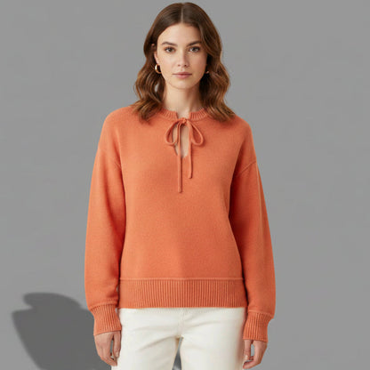 TIE NECK SWEATER
