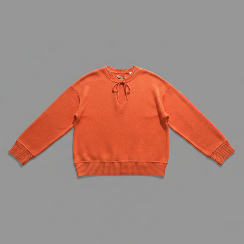 TIE NECK SWEATER
