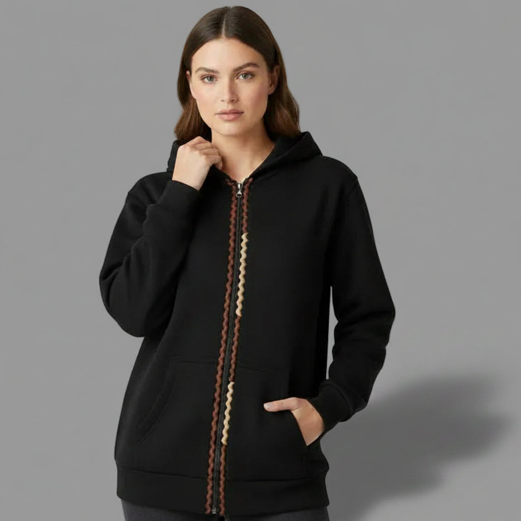 HEART LEOPARD ZIPPER HOODIE